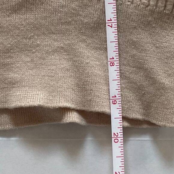 J. Crew Ruffle Collar Ribbed Merino Wool Sweater, Tan, Beige, Neutral, Small - Picture 10 of 10